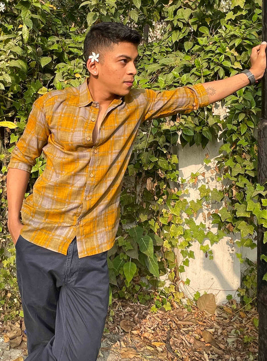 Beige + ochre print Shirt