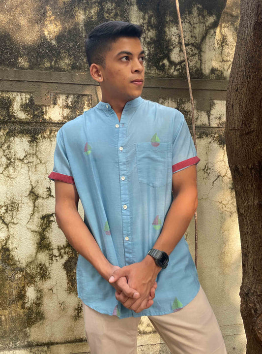 Blue Boat Jamdani Shirt