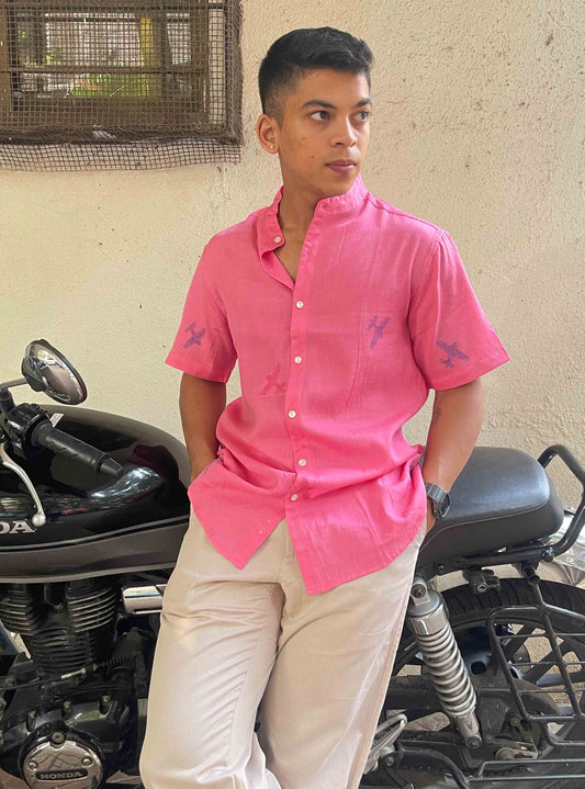 Pink Aeroplane Jamdani Shirt