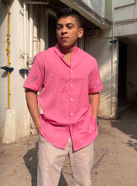 Pink Aeroplane Jamdani Shirt