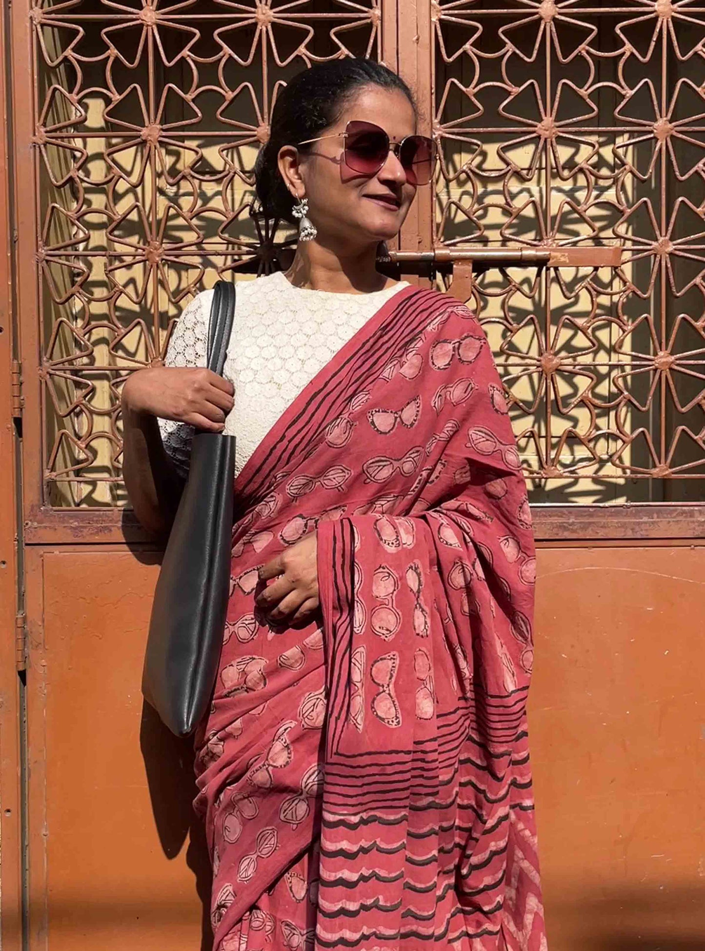 Sunglasses Pink Natural Dye Dabu cotton Saree