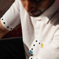 White Quirky Motif Embroidered Shirt