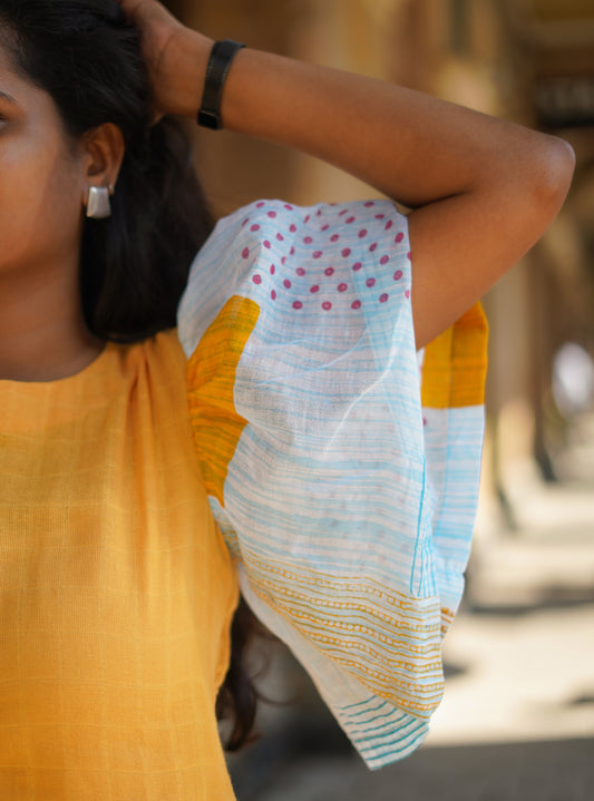 Checks and block print Cotton Dress