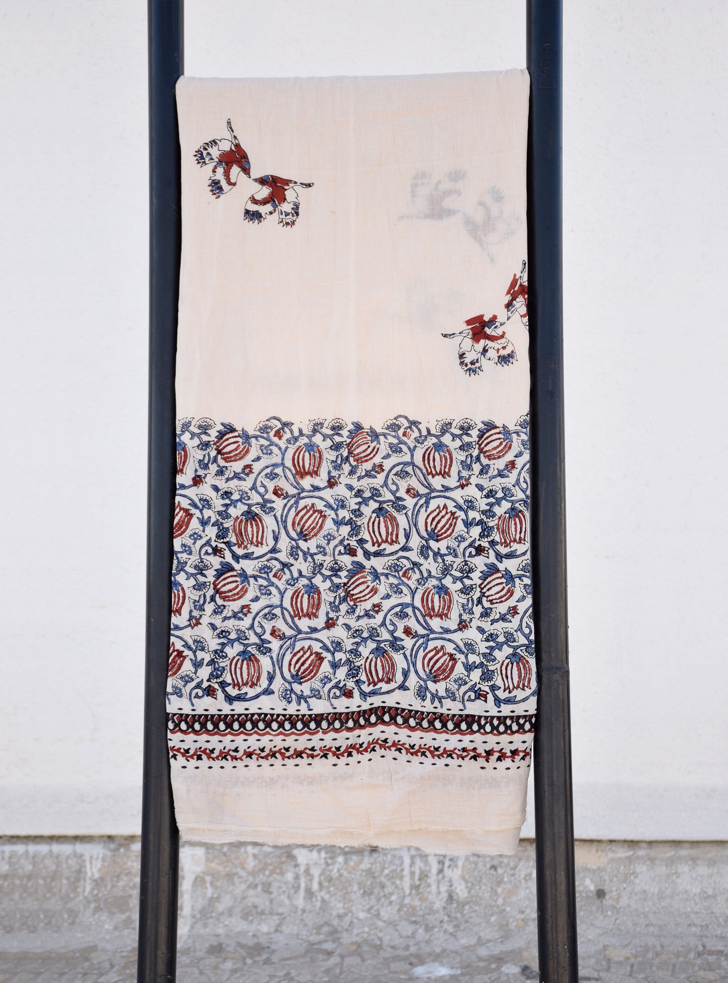 Beige Natural Dye Bagru Print Dupatta