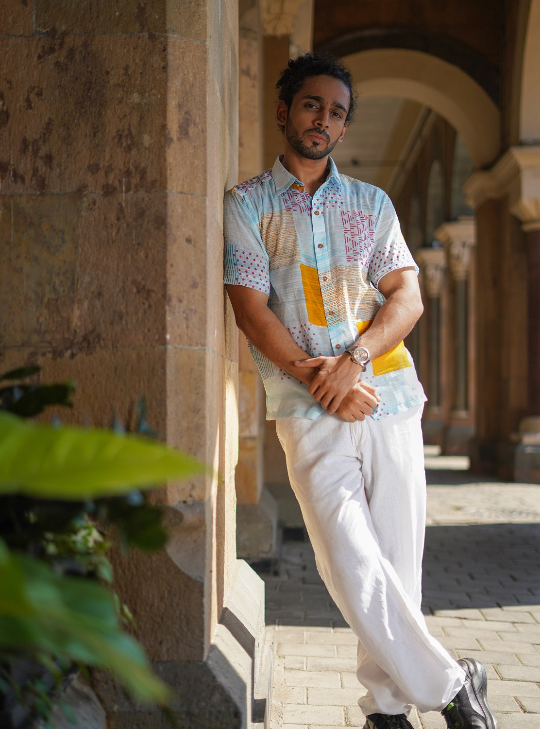 Blue Blockprint Men Shirt