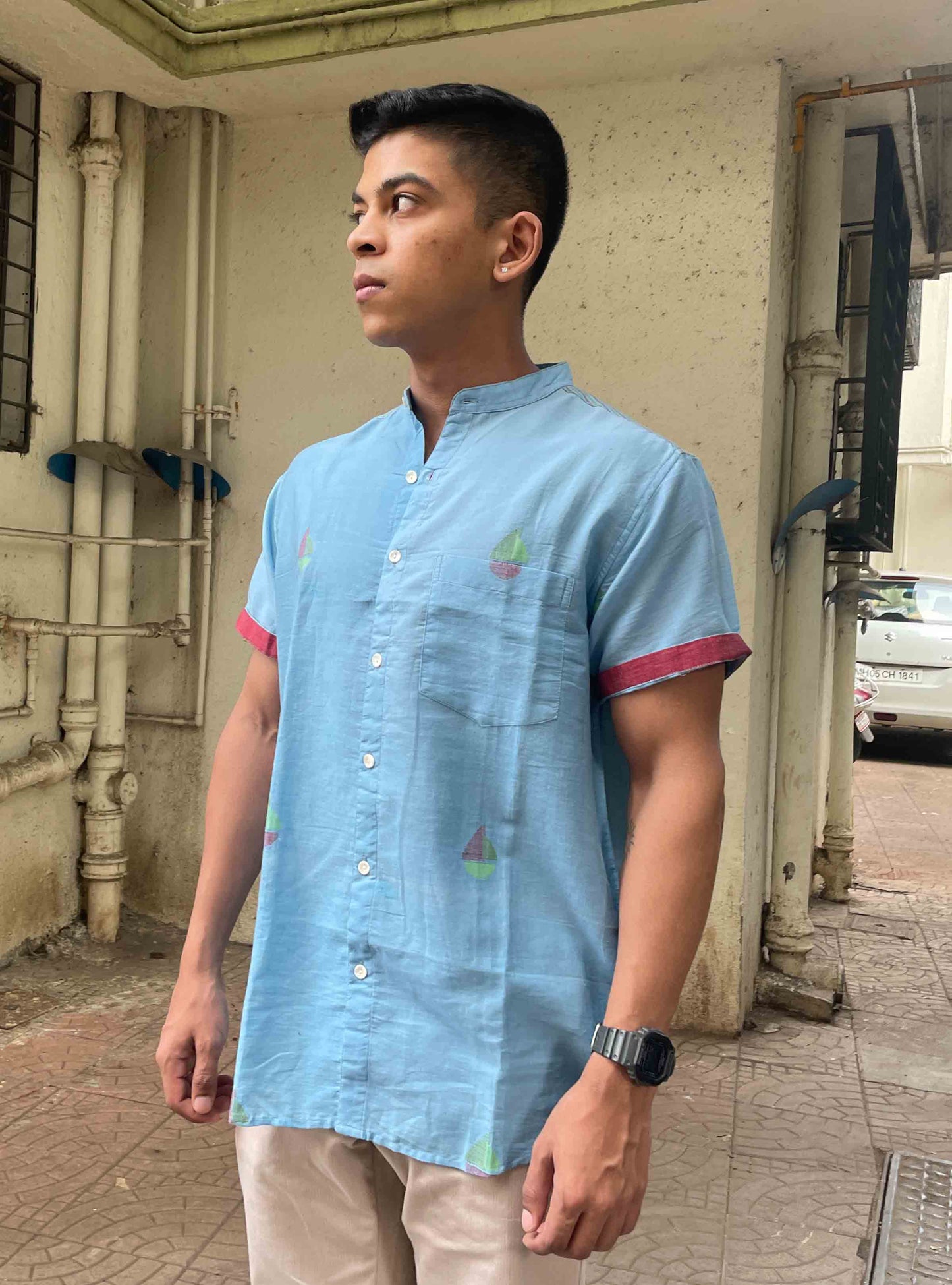 Blue Boat Jamdani Shirt