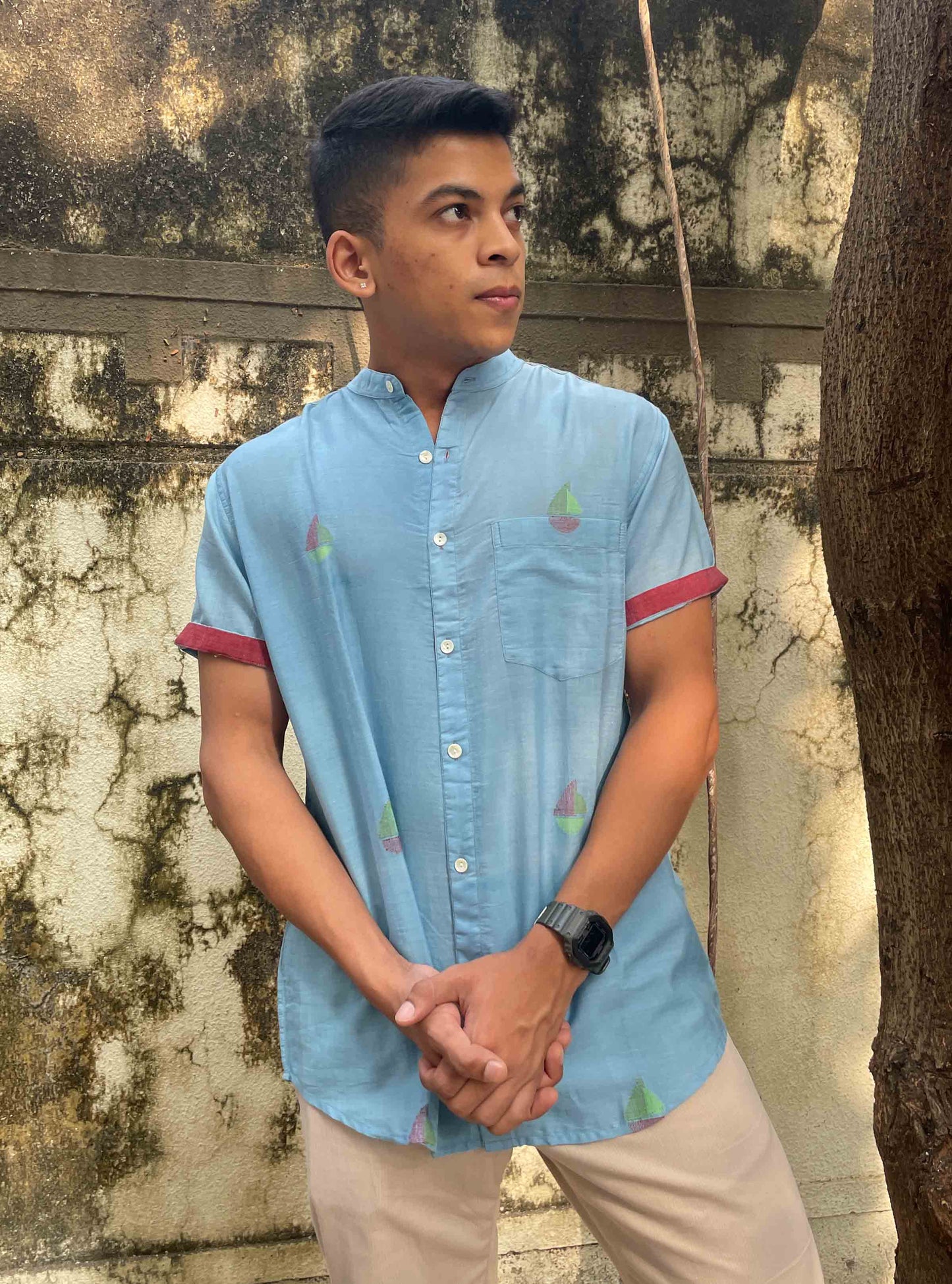 Blue Boat Jamdani Shirt