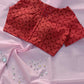 Red Reverse Applique Cotton Blouse