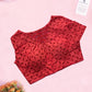 Red Reverse Applique Cotton Blouse