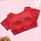 Red Reverse Applique Cotton Blouse