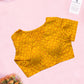Yellow Reverse Applique Cotton Blouse