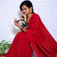 Red Khesh Handwoven Cotton Saree
