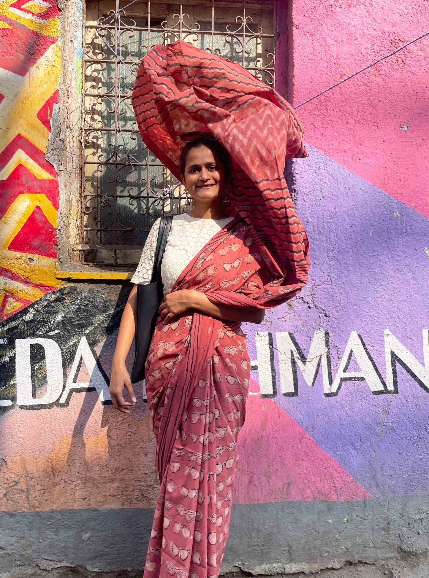 Sunglasses Pink Natural Dye Dabu cotton Saree