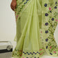 Green Phool Patti Kota cotton saree
