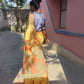 Soft mul block printed saree