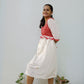 White Boat Jamdani Spun-Cotton Dress