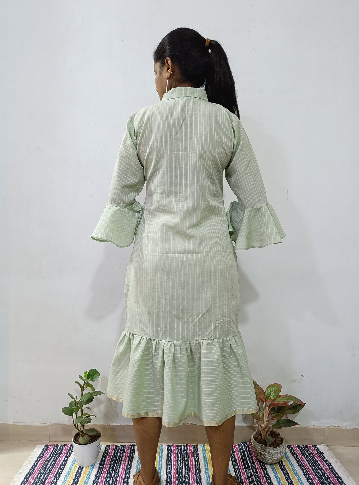 Maheshwari Cotton Stripe Dress