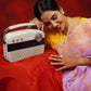 Lilac -Yellow Chikankari Kota Cotton Saree