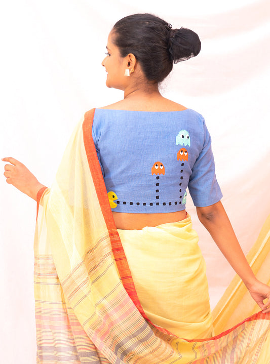 Quirky Motif Hand Embroidered Cotton Blouse