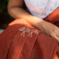Brown Flower kantha cotton saree