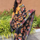 Black bangalore silk Flower motif Kantha