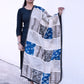 Beige Patch-work Dabu print Cotton-Silk Dupatta