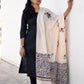 Beige Natural Dye Bagru Print Dupatta