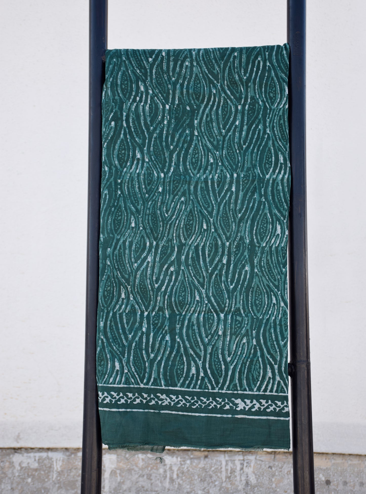 Green Natural Dye Dabu Print Cotton Dupatta