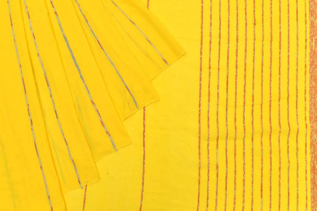 Lemon Yellow Khesh Saree