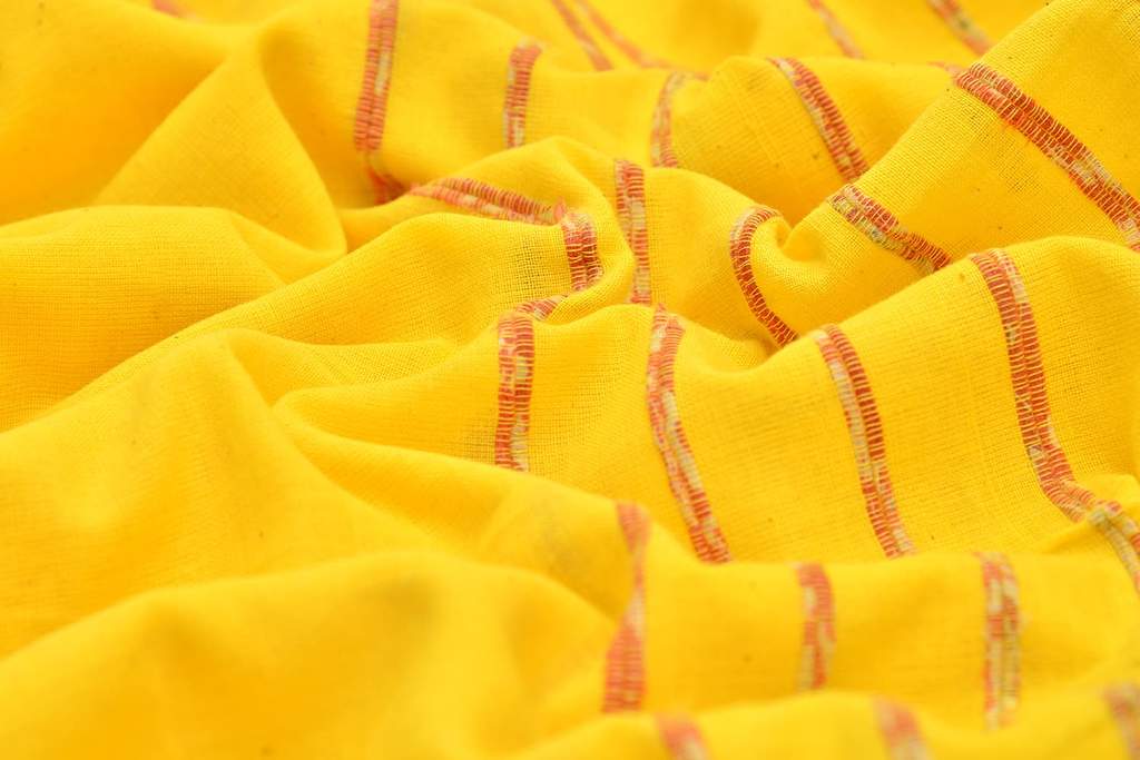 Lemon Yellow Khesh Saree