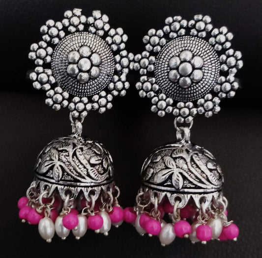  German Silver Jhumka - with beads